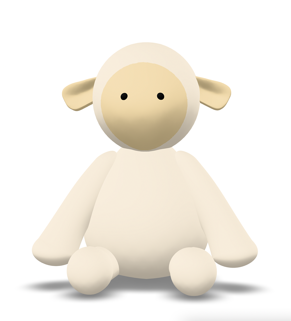 This is a jellycat doll, this doll is also hard to create because it has some irregular shapes as, but the easy part is that I don't have to make two same things, which means all I had to do is to add a symmetry function.